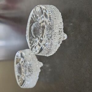 Pair of littal Finland Ultima Thule crystal candle holders.  Flawless